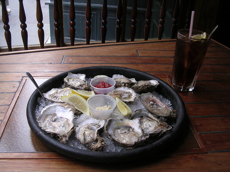 Oysters on the half-shell - cajun delicacy, oysters on the half-shell