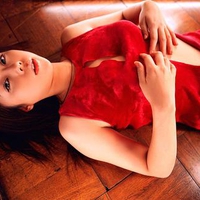 cute actress,red dress,Miho Yoshioka