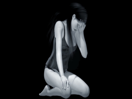 Despair - women, abstract, 3d, despair, black, cg