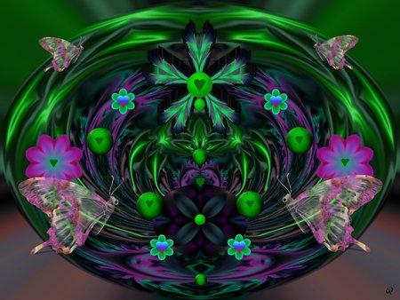 Green for Love - abstract, eye candy, fractal