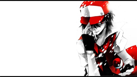 Alt. Ash - epic, anime, white, pokeball, awesome, pokemon, red, ash