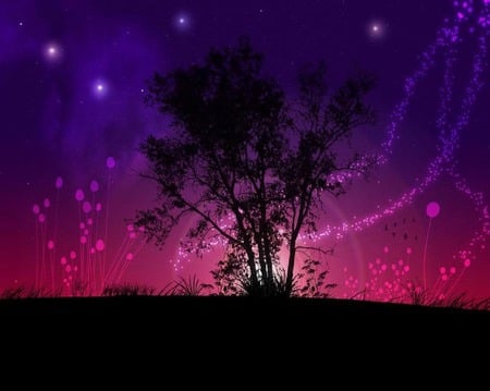 purpleworldwelcome .jpg - purple, tree, pink