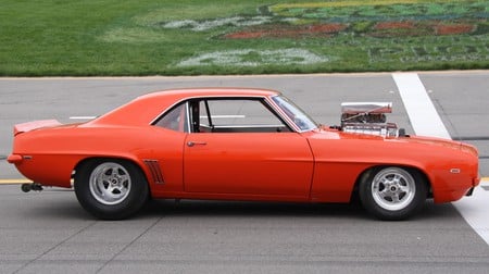 Pro Street - bowtie, 69, orange, camaro