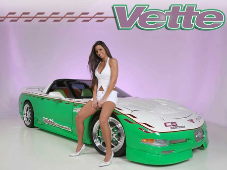 Corvette-Model - white, green