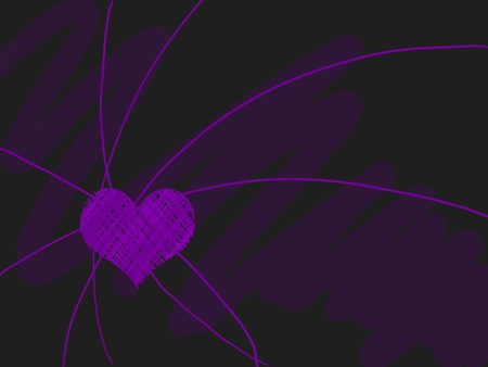 PURPLE SCRIBBLED HEART - purple, heart