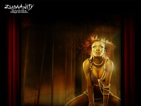 Zumanity - woman, lovely, curtain, curque du soleil, gold