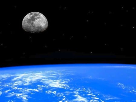 Moon In Space - moon, in space, picture, cool