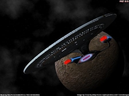 Star Trek 1701D Leaving Planet - star trek, tv series, sci-fi