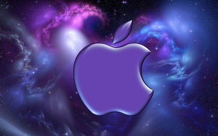 Twilight universal apple - purple, universe, blue, twilight, apple, black, logo