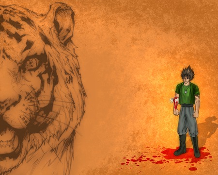 Little Fighter 2-woody-the tiger - hero, woody, tiger, blood, game, abstract, action, danger, little fighter 2