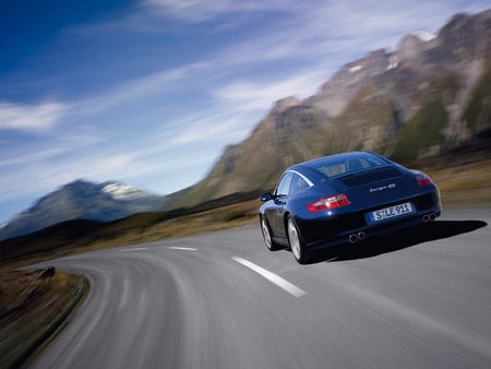 2006_Porsche_911_Targa_4S_version2 - abstract, porsche, running, blue, racing, entertainment, mountain, fast, car, targa