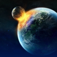 earth and moon collision