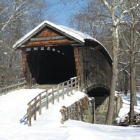 Humpback Bridge in Winter Snow