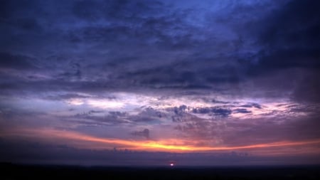 ANOTHER EVENING - clouds, skies, dawn, sunset, blue, evening