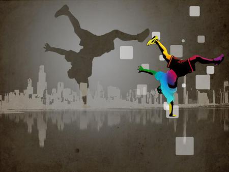 BreakDance - breakdance, vector, retro