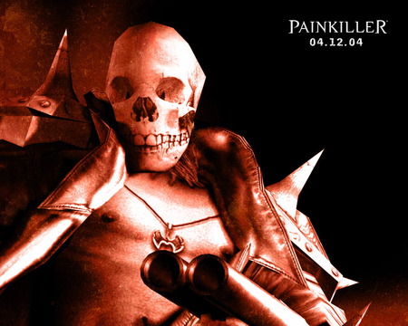 painkiller skull 3 - abstract, reaper, painkiller, videogame, gun, war, skull, horrior, monster, adventure, demon