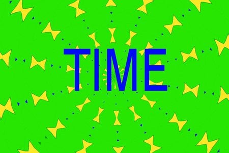 Time - yellow, time travel, green, blue