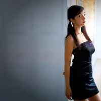 cute,model,black dress,Yuka