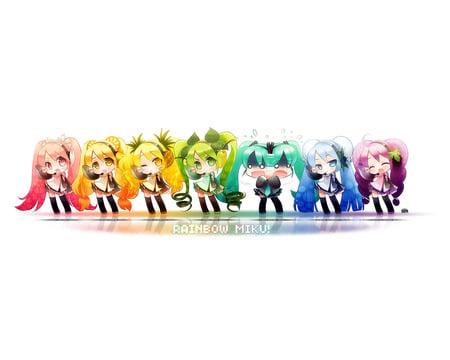 Miku Hatsune Fruit Rainbow - hatsune miku, cute, other, chibi