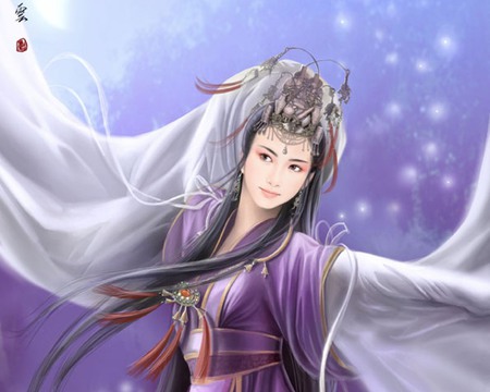 China Fairies - pretty, anime, magic, female, light, oriental, purple, nice, anime girl, beautiful, hot, girl, chinese, beauty, lovely, sweet, fantasy, cute, sexy