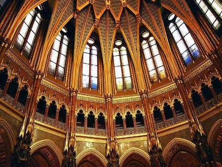 Hungarian Parliment inside view - ceiling partial, inside, budapest, hungarian, parliment