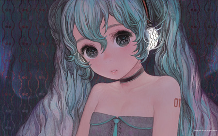 Miku - anime, vocaloid, twintails, girl, hatsune miku, long hair, blue hair, cute, sexy, blue eyes