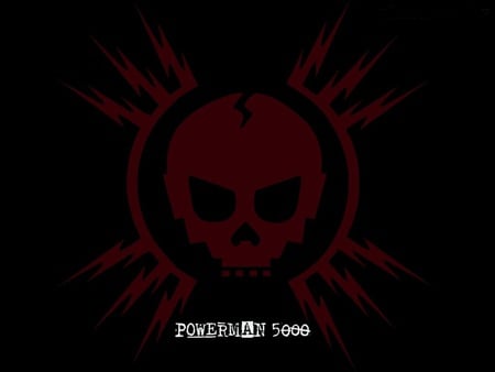 Powerman 5000 - black, pm5k, red, powerman 5000, shock, skull