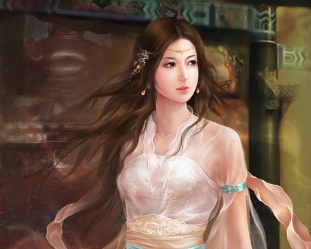 Girl in the temple - nice, beauty, sexy, hot, girl, female, anime girl, lovely, pretty, beautiful, anime, oriental, sweet, chinese, cute