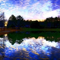 Dawn Reflection By Lake