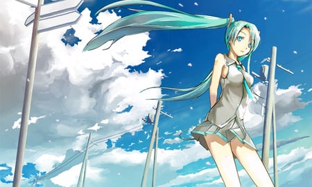 Hatsune Miku - hatsune miku, sexy, girl, twintails, blue eyes, long hair, blue hair, vocaloid, anime, cute