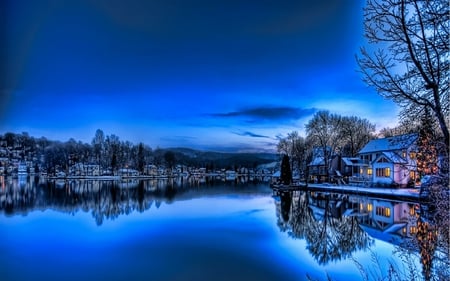 	A December Evening Falls on Indian Lake - december, falls, evening, indian, lake