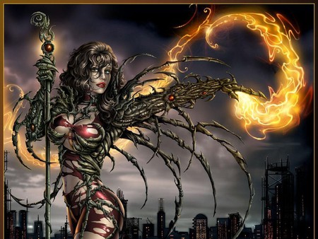 witchblade 1024x768.jpg - witch, wild, fireflame, fantasy