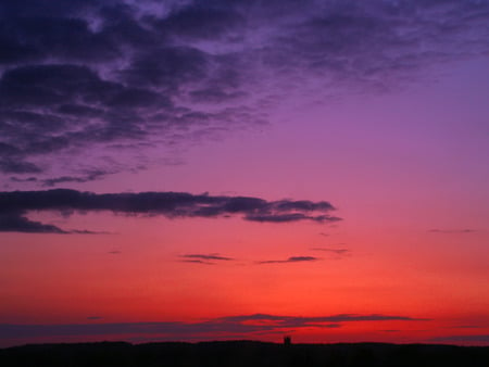 Red And Blue Skies - sky, blue, clouds, red