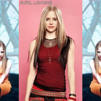 Avril Lavigne pink & blue central image with mirror wings