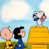 charlie brown and snoopy with hand puppets