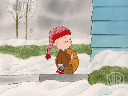 Rerun in winter with basketball - peanuts, rerun, charlie brown