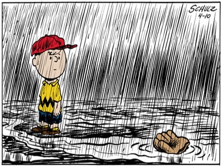 charlie brown in the pouring rain - peanuts, charlie brown