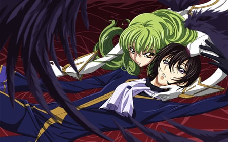 Code Geass - code, anime, yellow, brown, eyes, hair, geass, purple, green