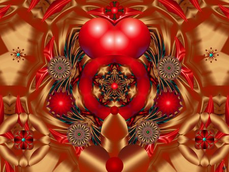 Red and Gold - fractal, eye candy, abstract