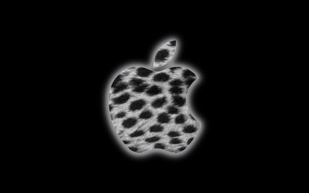 Silver spotted apple logo - black, white, animal, spotted, logo, design, silver, apple