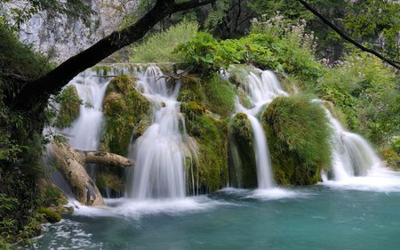 Plitvice Lakes National Park Crotia - turqouise, river, waterfalls, white, nature, blue, green, forest