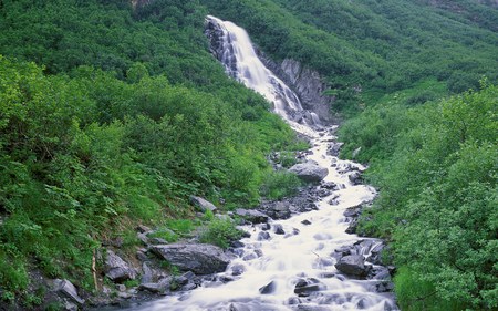 Seasonal Waterfall - nature, waterfalls