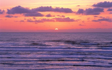 Pacfic Ocean Sunset - skies, sunset, pacific, sunrise, ocean, sun, sky