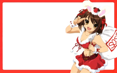 The Melancholy of Haruhi Suzumiya Christmas - christmas, girls, anime, the melancholy of haruhi suzuniya