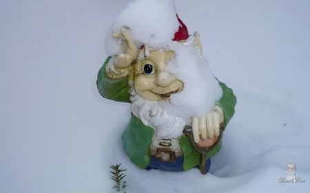 Way Too Much Work!!! - gnome, snow, winter, funny, work, widescreen, washington