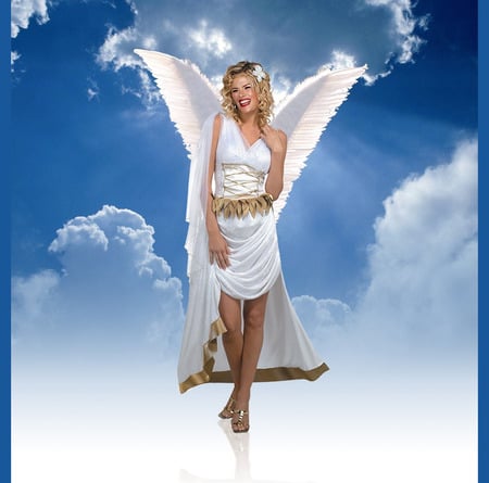 Angel - anna, hot, angel, clouds, wings