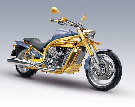 Gold-Bike - hot, motorcycle, gold-bike