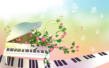 Flowers - keyboard, abstract, piano, flowers