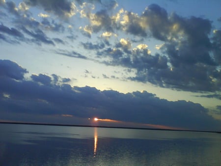 Lake waco - water, sunset, clouds