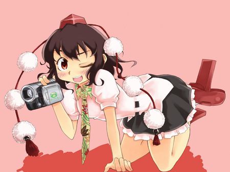 aya shimeimaru - girls, touhou, camera, pink, aya shimeimaru, anime, aya, cute